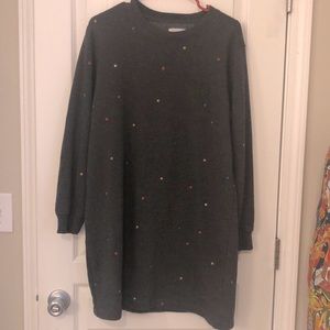 Women’s super cute charcoal gray sweatshirt dress